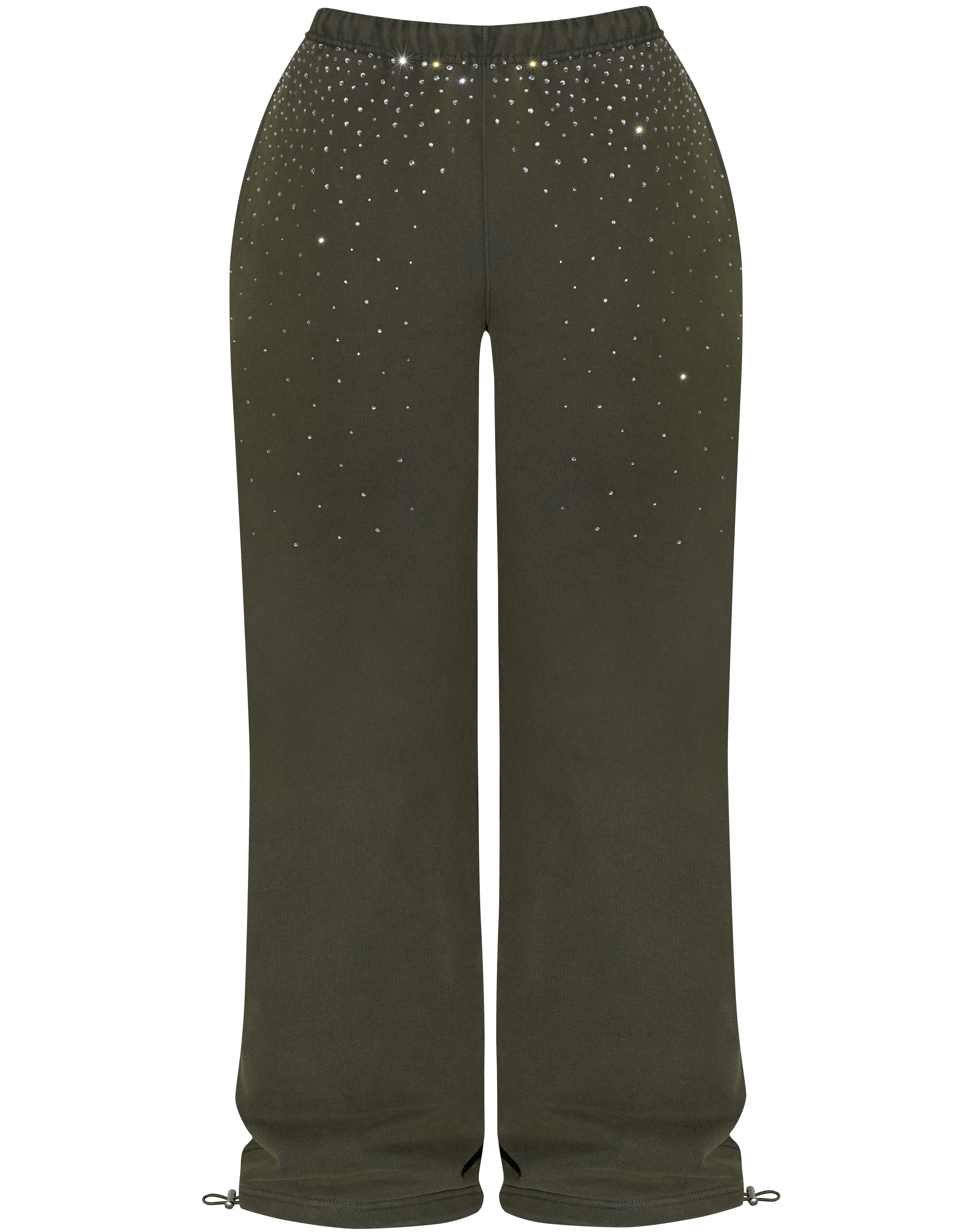 HIDDEN CULT Rhinestone Moss Green Sweatpants Sweatpants Crystal Baggy Loose fit Tall Friendly TikTok