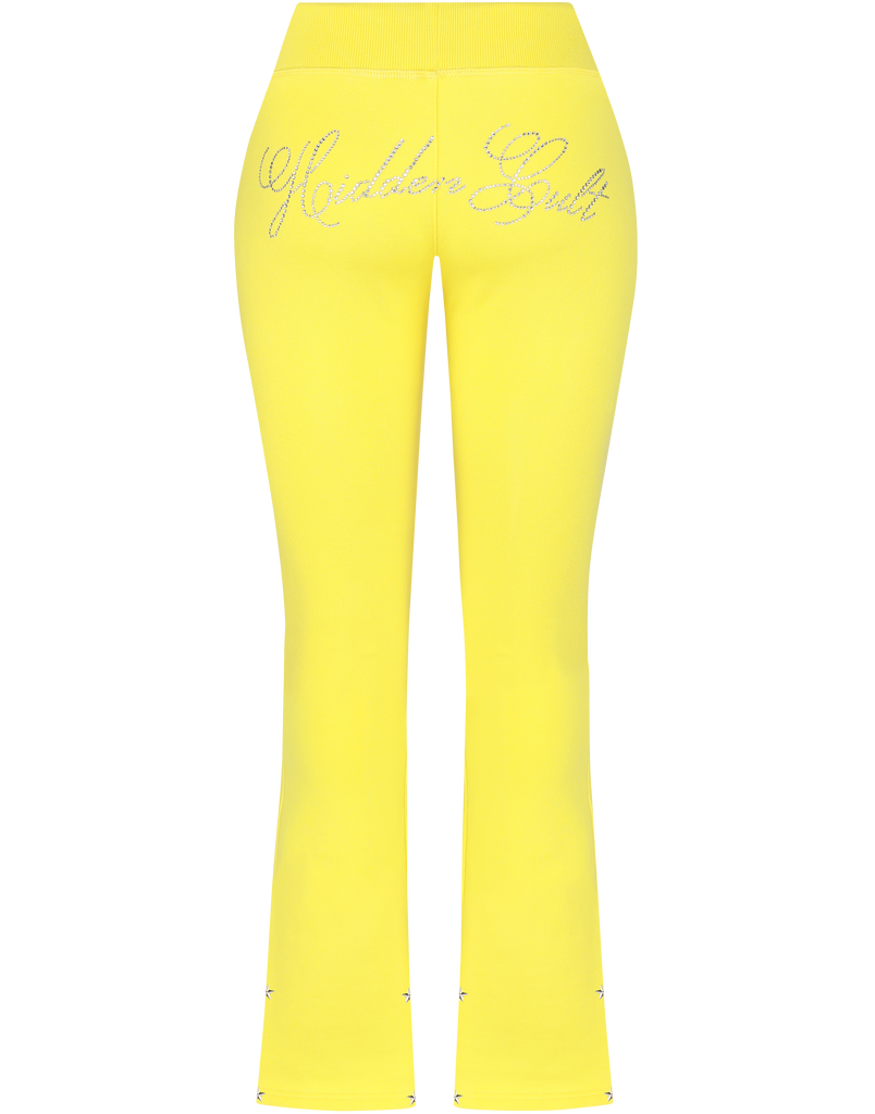 HIDDEN CULT® Nebula Blazing Yellow Pants Low Rise Women's Streetwear Clothing Fashion TikTok Rhinestone