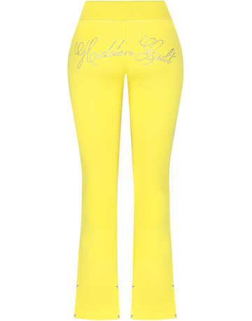 HIDDEN CULT® Nebula Blazing Yellow Pants Low Rise Women's Streetwear Clothing Fashion TikTok Rhinestone