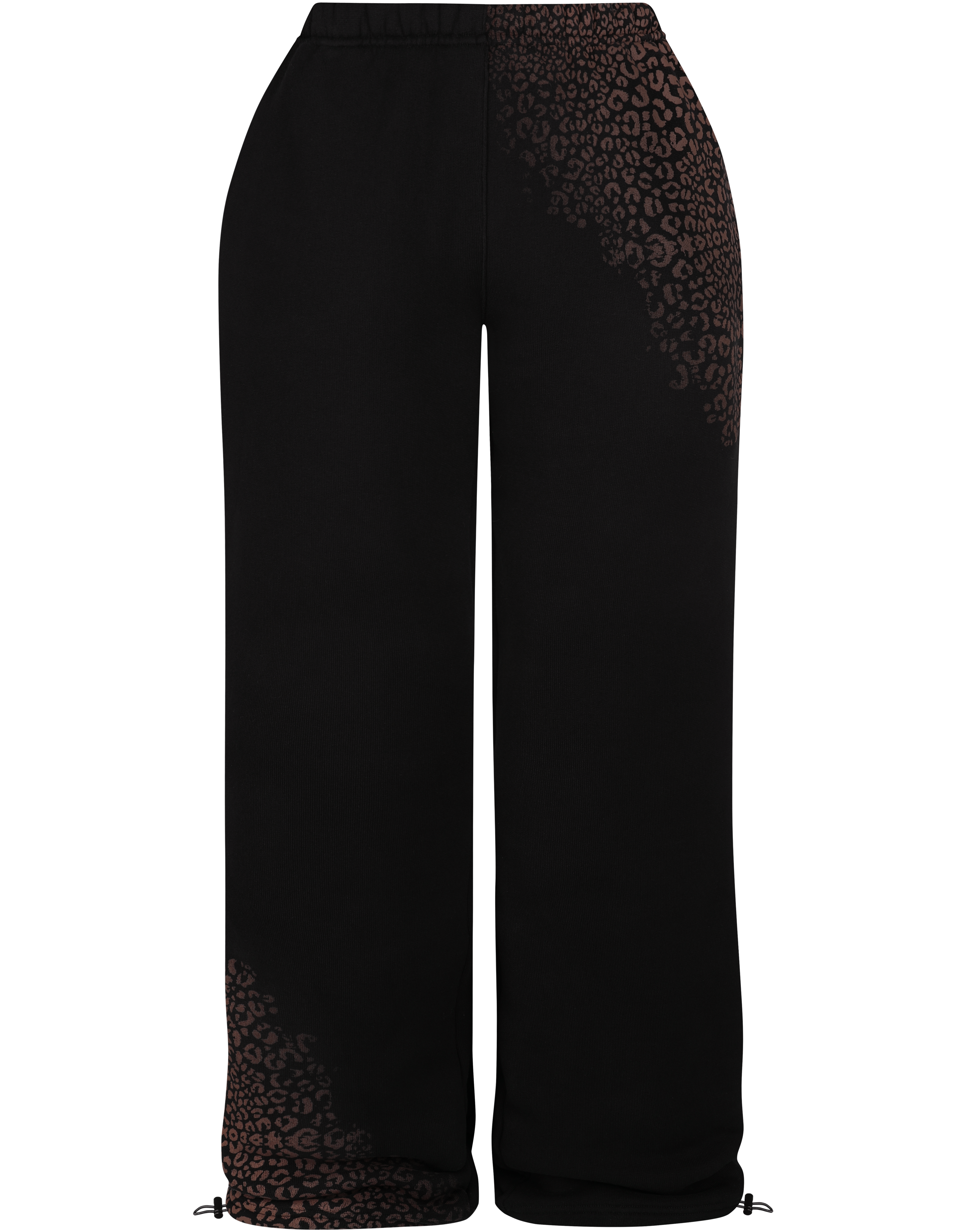 HIDDEN CULT Brown Cheetah Black Plush Sweatpants Leopard Print Brown Baggy Tall Friendly TikTok