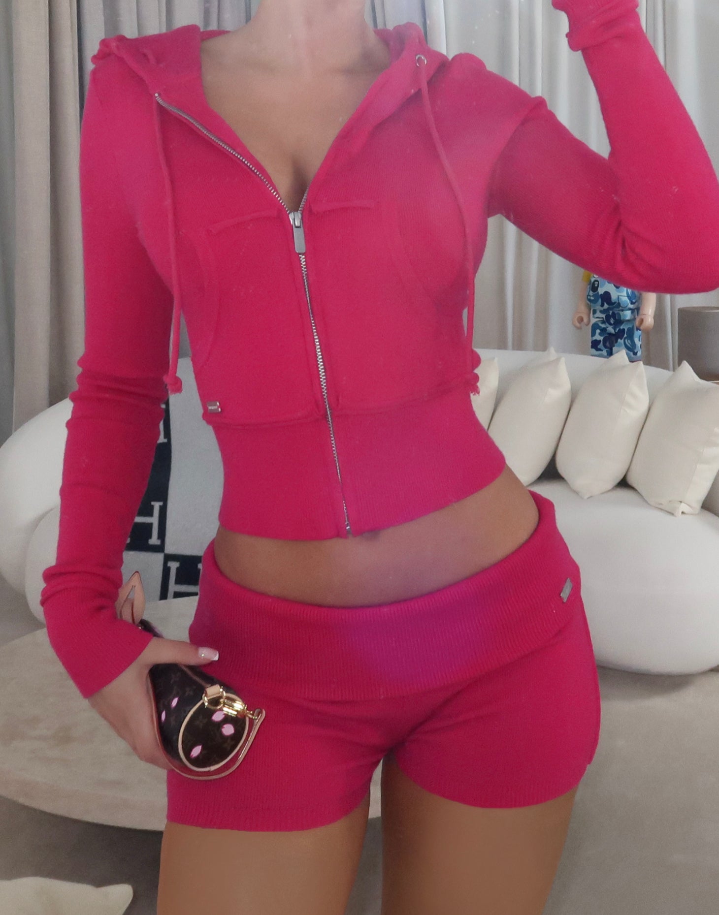 SOLD OUT - Raspberry Soft Knit Shorts Set