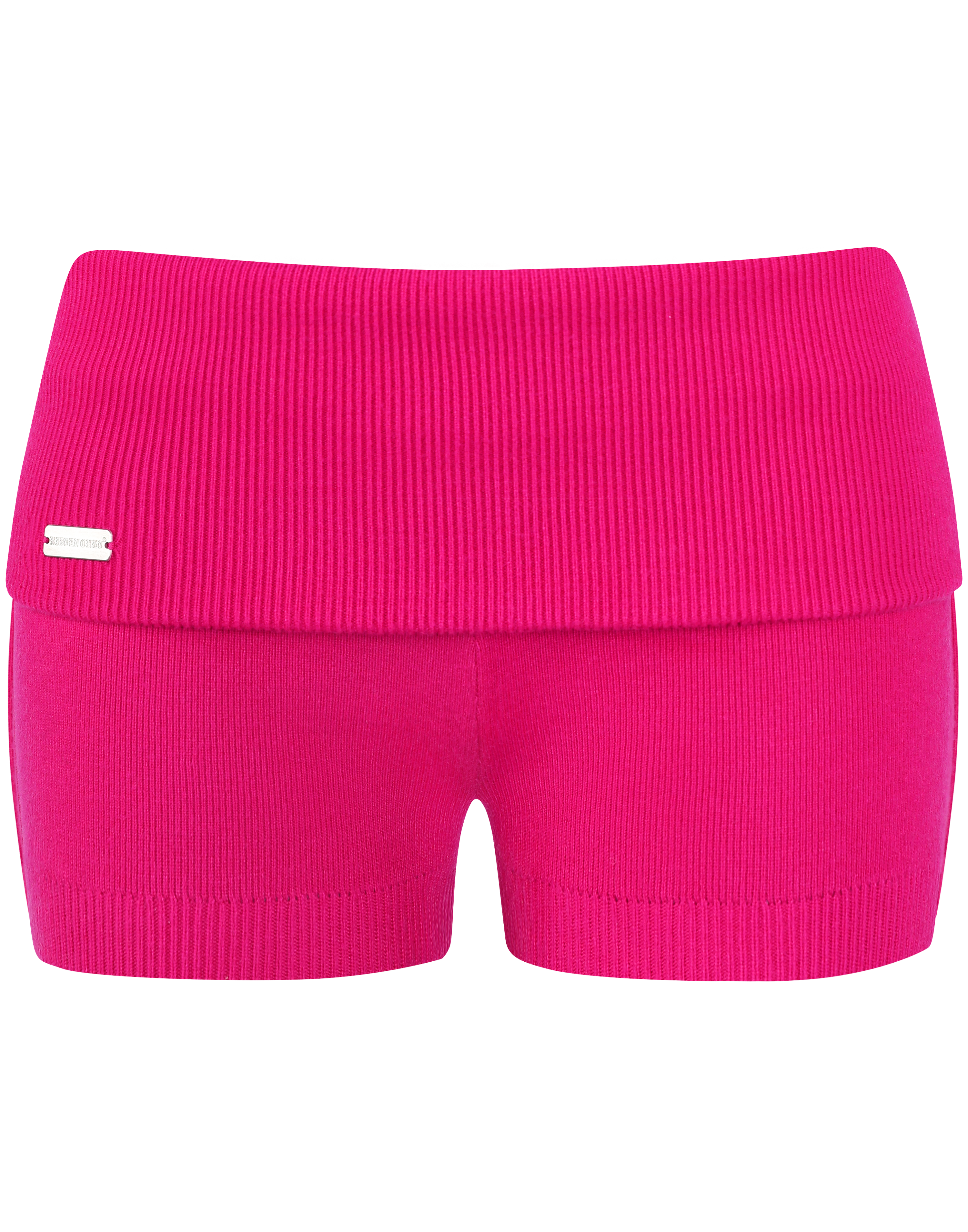 HIDDEN CULT Raspberry Soft Knit Shorts Set Dark Pink Low Rise Sweatsuit Women's Low-rise Fold Over