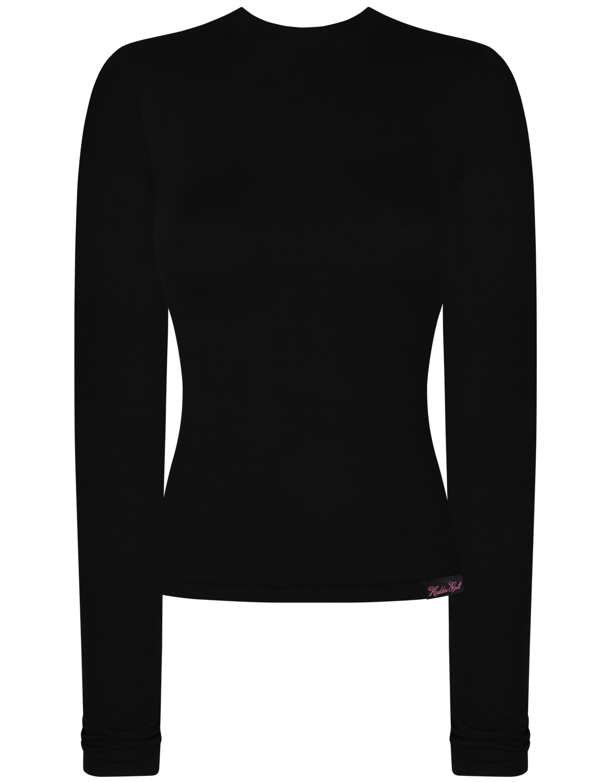 HIDDEN CULT Thermal Pink Signature Longsleeve Black Stretch Soft Gym Top Black Workout Wear TikTok