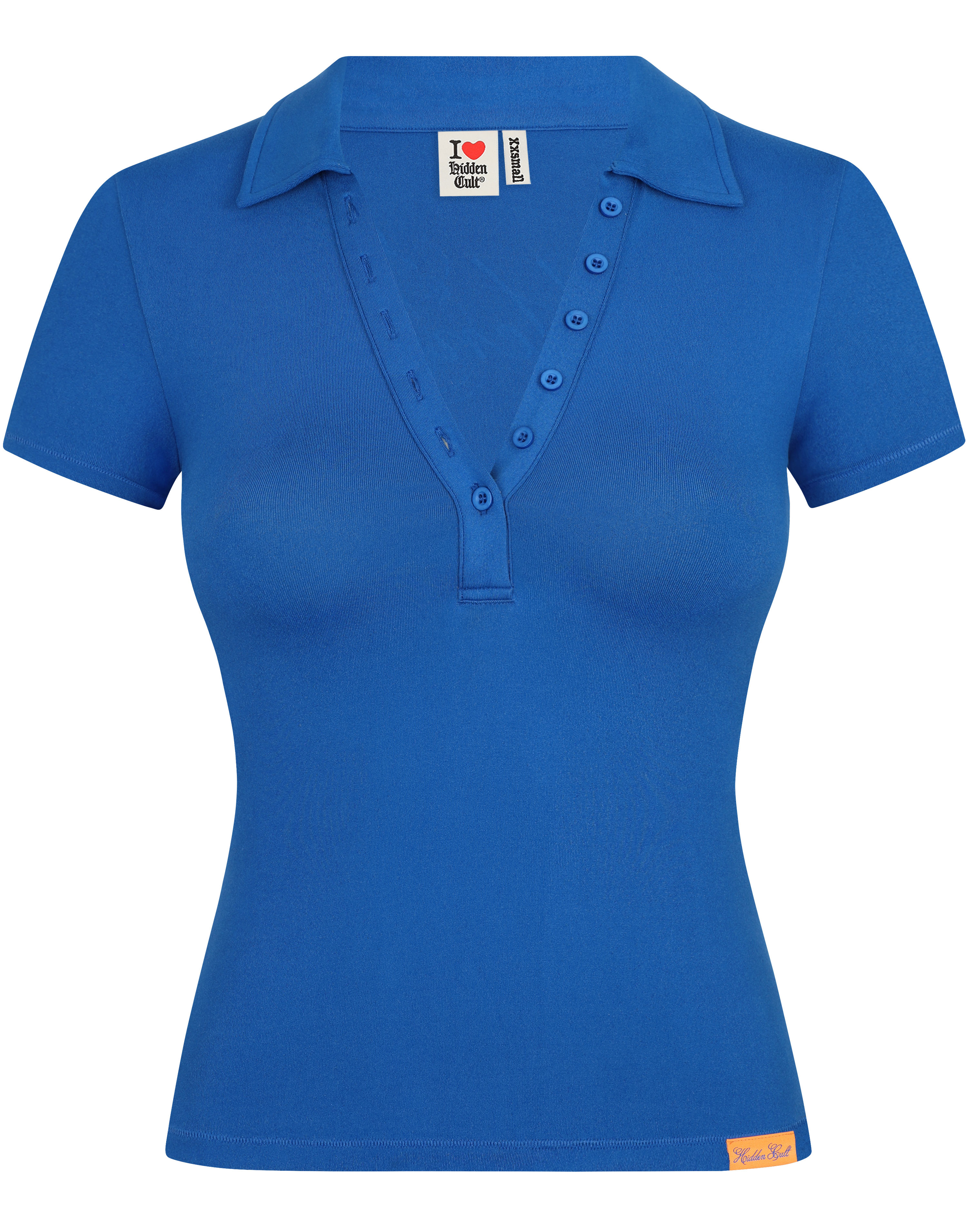 HIDDEN CULT Cobalt Blue Polo Set Tee T-shirt Booty shorts Boyshorts Gym Beach TikTok Summer