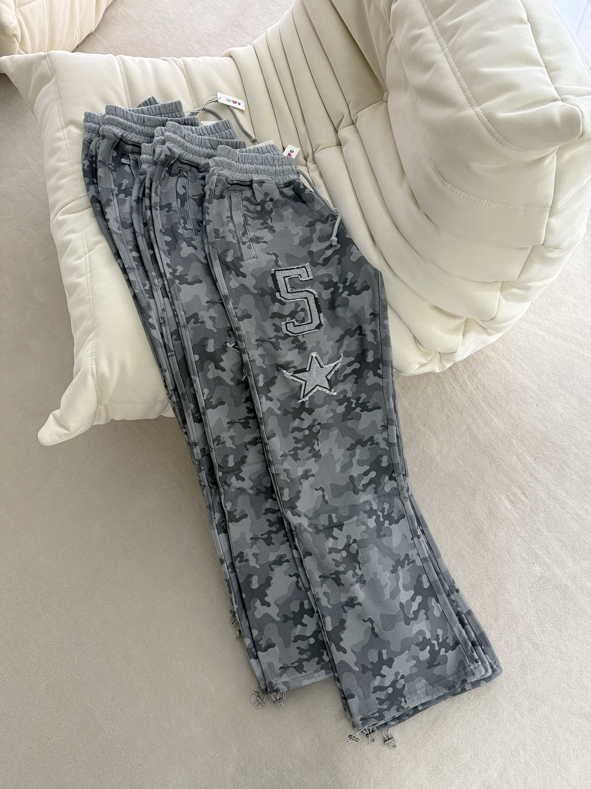 HIDDEN CULT Grey Camo Baggy Sweatpants Heather Grey Camouflage Tall Friendly Baggy Streetwear TikTok