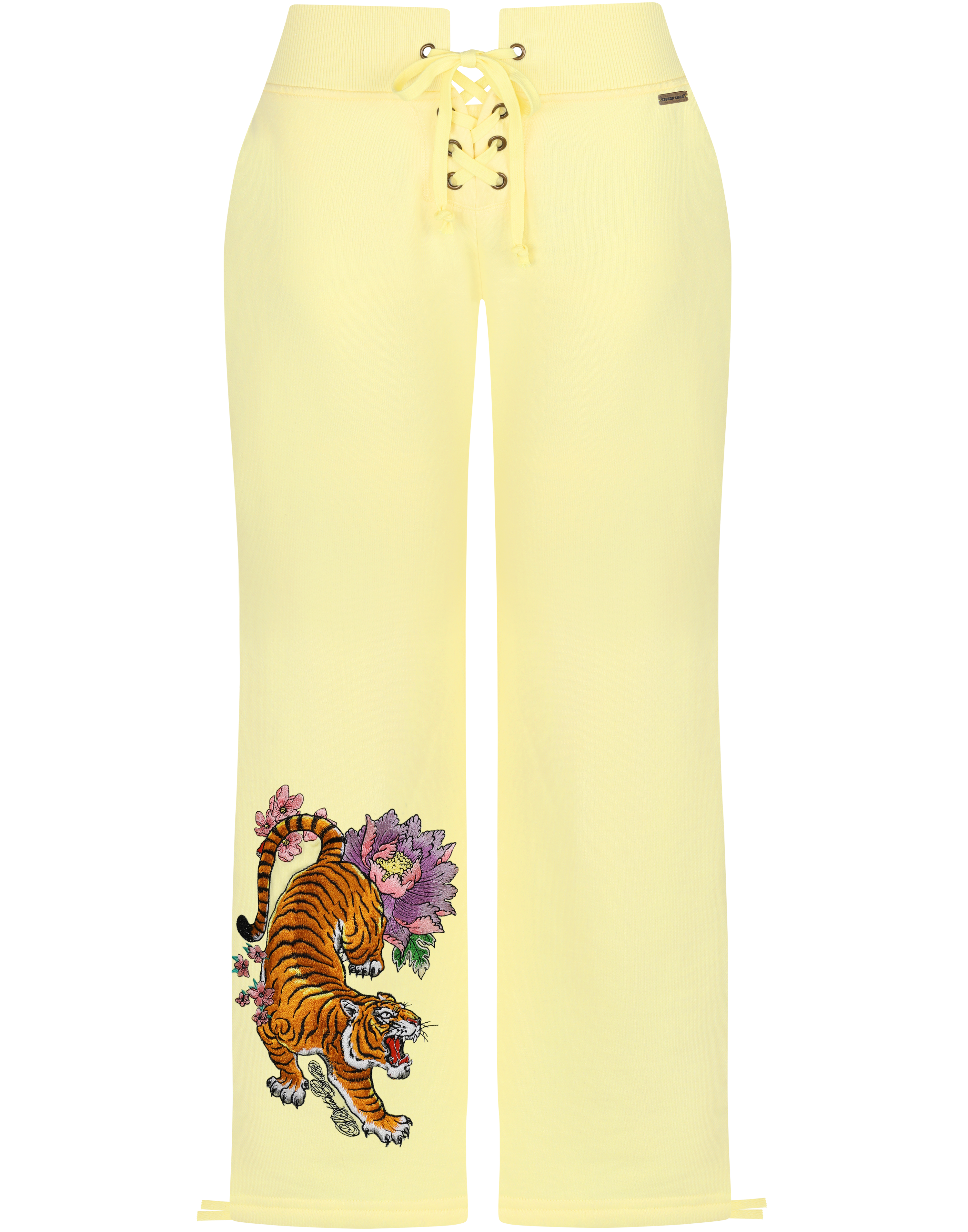 HIDDEN CULT® Yellow Tiger Embroidered Lace Front Pants y2k tiger Tall Friendly Women's TikTok