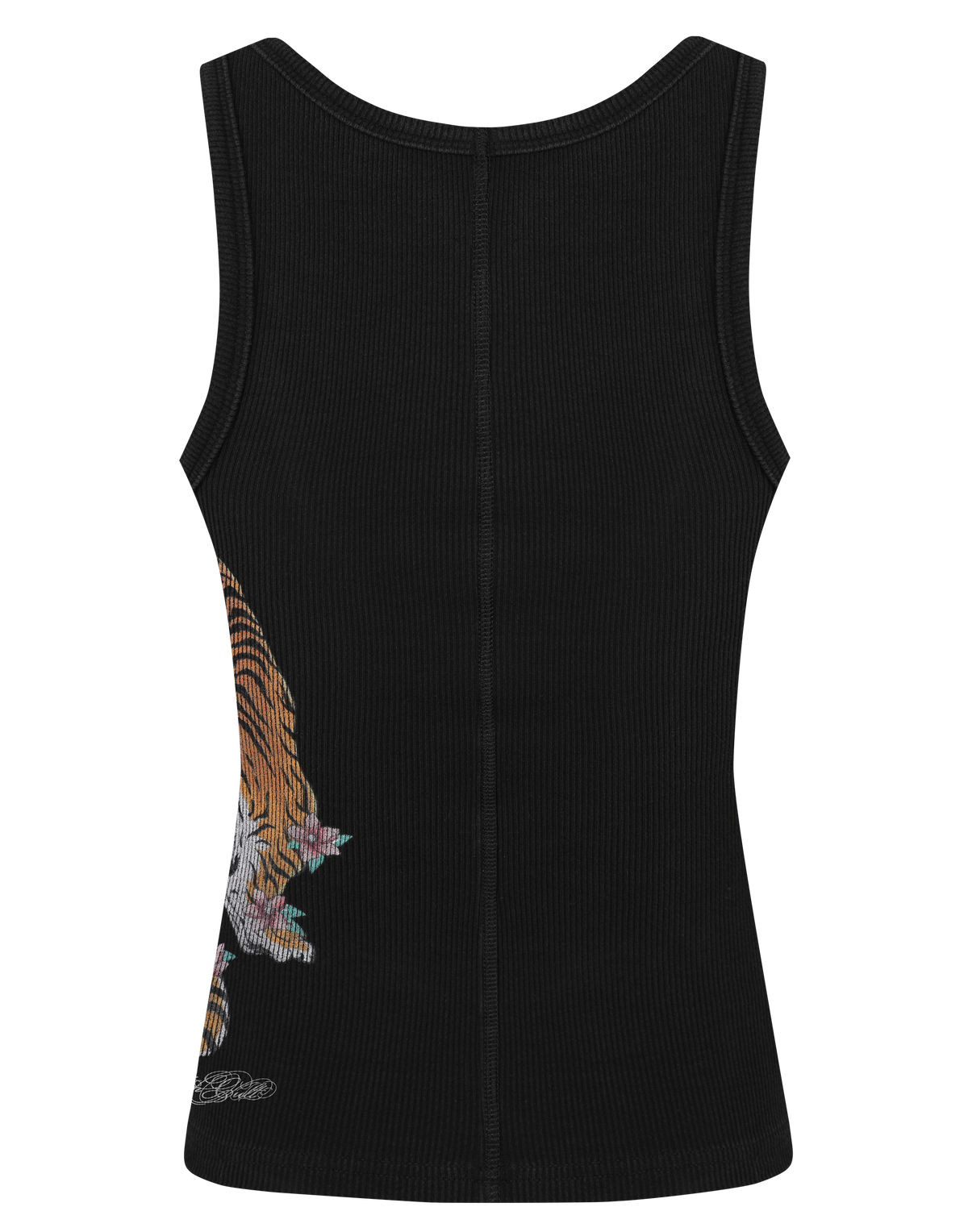 HIDDEN CULT Washed Black Tiger Tank Top Ribbed Tank Top Women's Distressed Print Gym Bodycon TikTok
