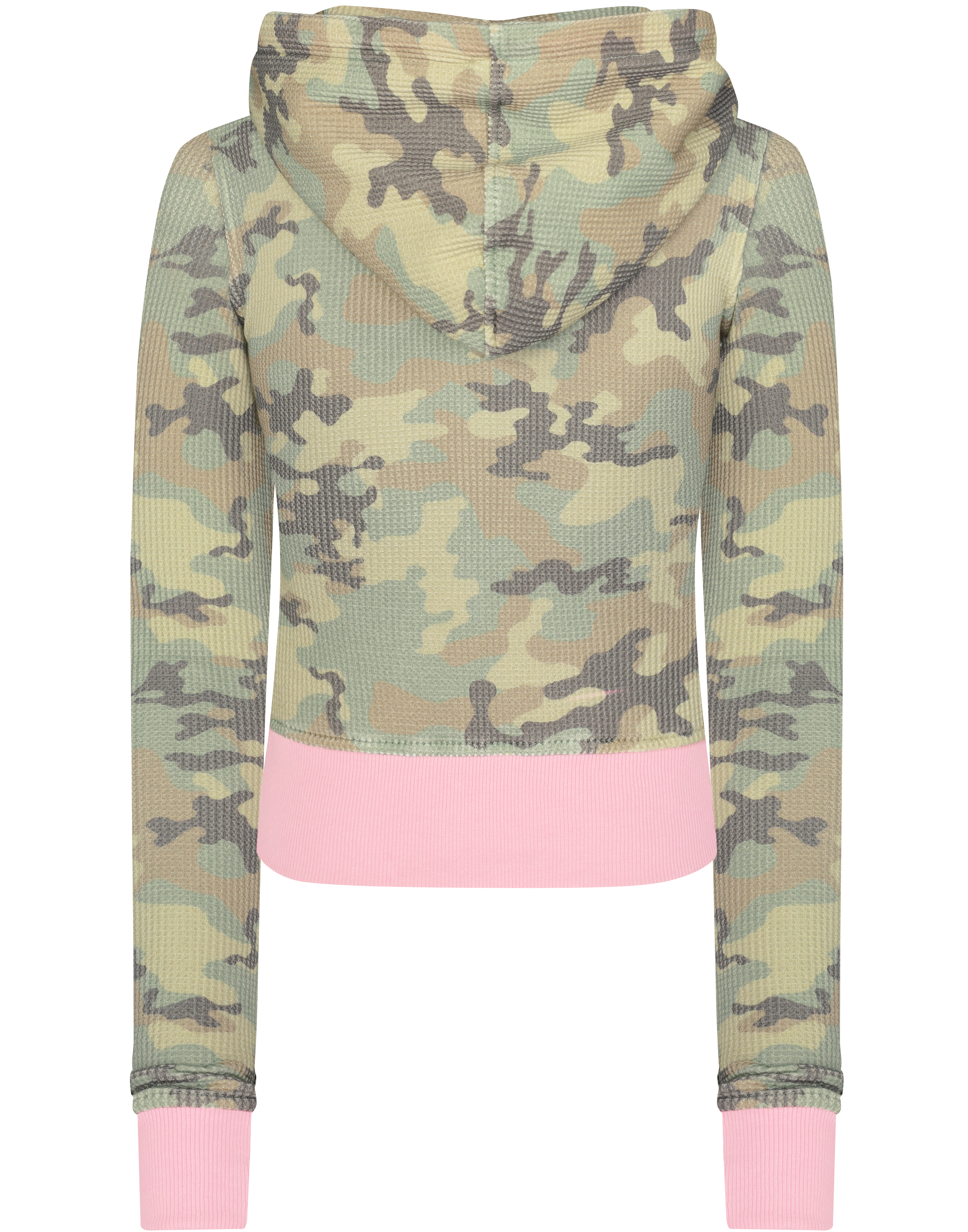 HIDDEN CULT Waffle Camo Zip Hoodie Camouflage Green Womens Slim fit fitted Hoodie Sweater TikTok