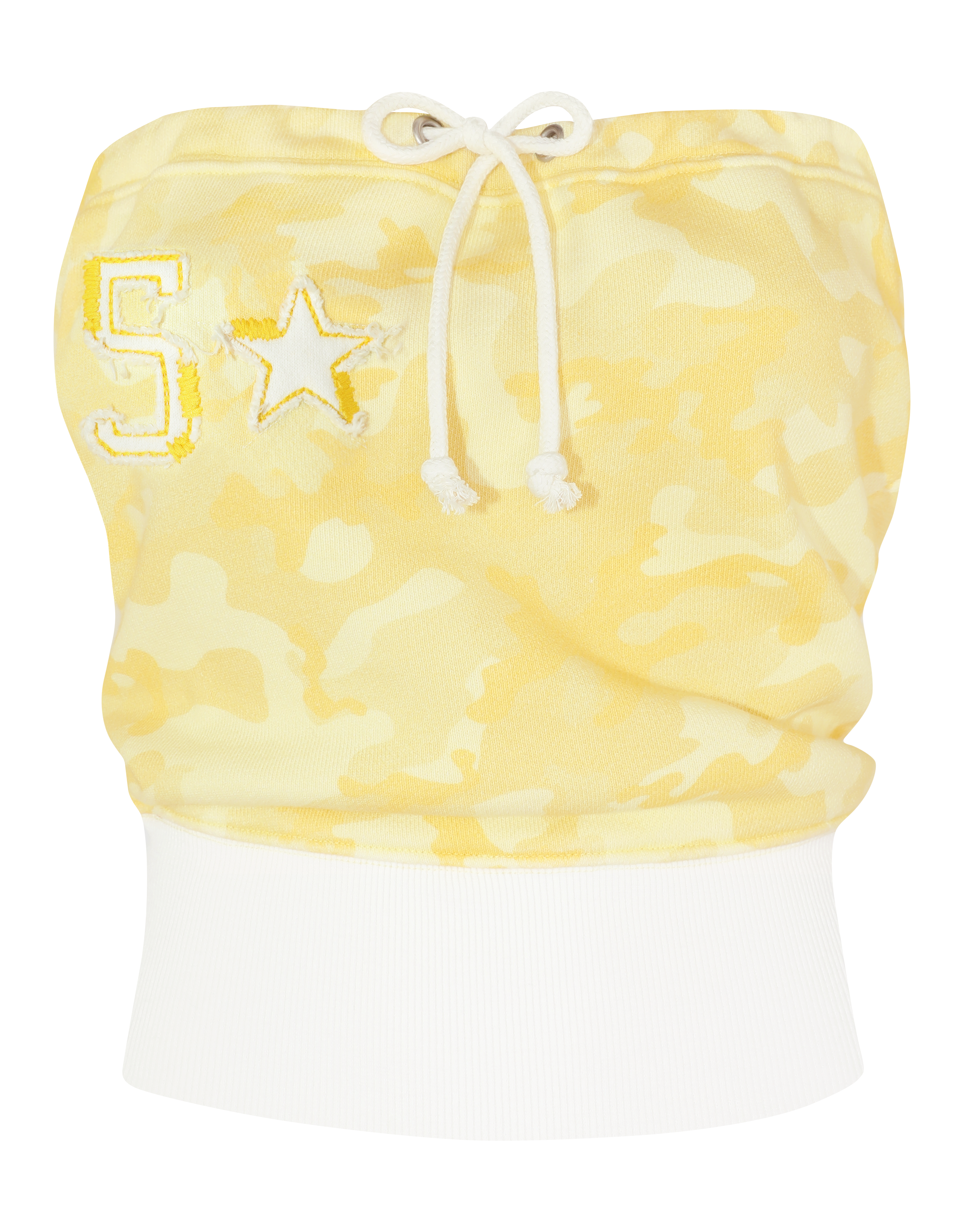 HIDDEN CULT Yellow Camo Slouchy Top Camouflage Tube Top Women's Streetwear TikTok Butter Yellow
